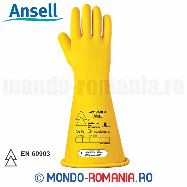 Manusi electroizolante de medie  tensiune 7500V  - ANSELL ActivArmr clasa 1